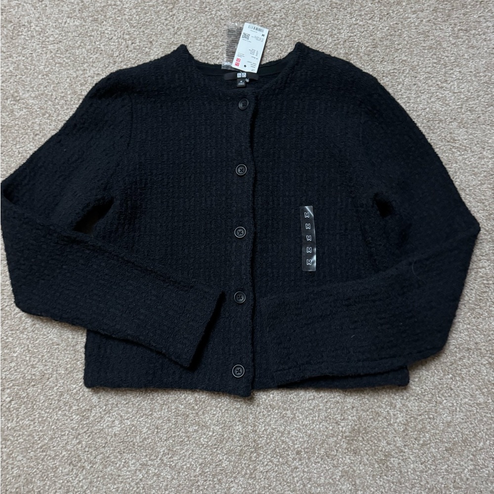 Uniqlo Black Button-Up Jacket NWT Womens M